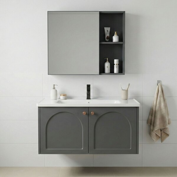Súprava kúpeľňového nábytku s umývadlom Denver 80cm Grey