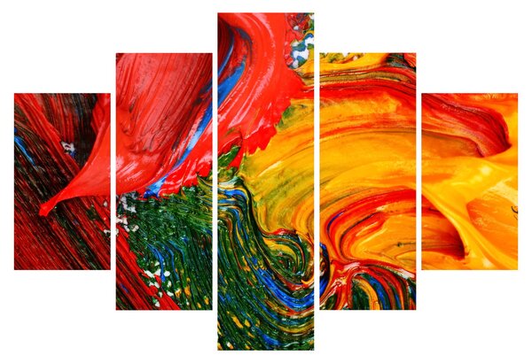Obraz - Modrenie abstrakcie štetcom (150x105 cm)