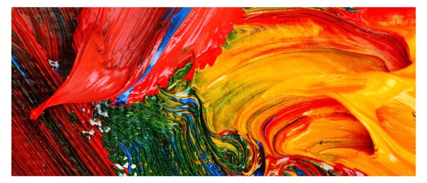 Obraz - Modrenie abstrakcie štetcom (120x50 cm)