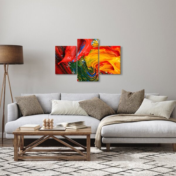 Obraz - Modrenie abstrakcie štetcom (90x60 cm)
