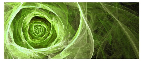 Obraz - Abstraktné ruže zelená (120x50 cm)