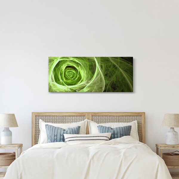 Obraz - Abstraktné ruže zelená (120x50 cm)