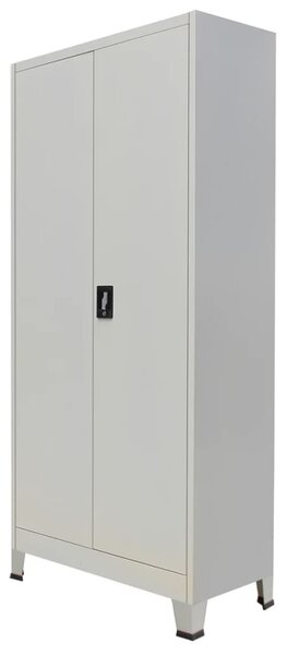 Oceľová kancelárska skrinka s 2 dverami, 90x40x180 cm, šedá
