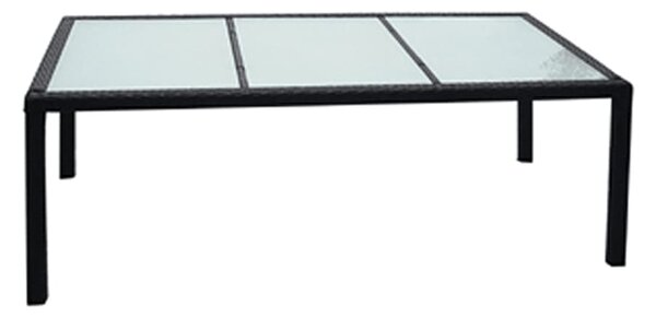 Záhradný stôl, čierny 190x90x75 cm, polyratan