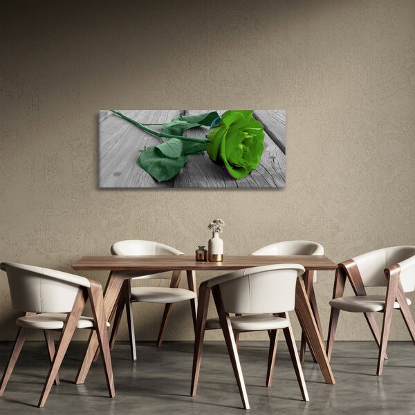 Obraz - Zelená ruža (120x50 cm)
