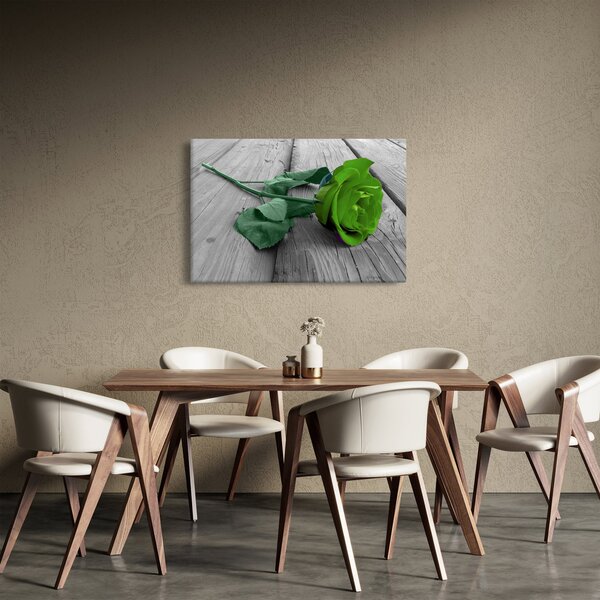 Obraz - Zelená ruža (90x60 cm)