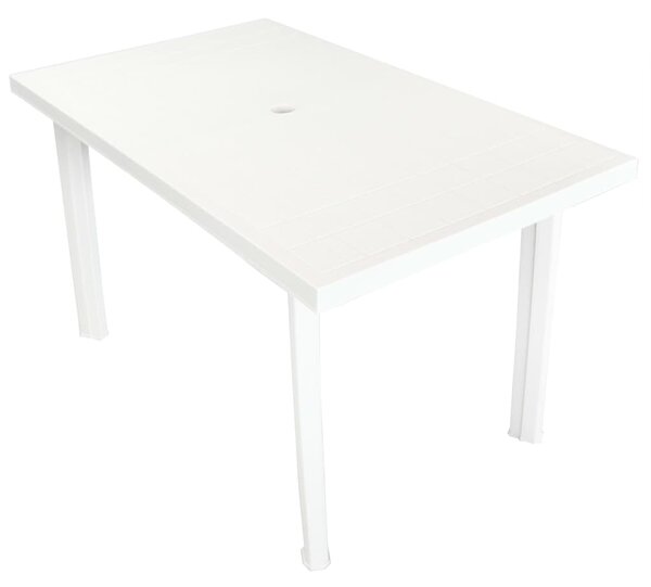 Záhradný stôl, biely 126x76x72 cm, plast