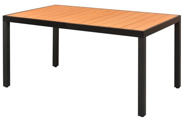 Záhradný stôl, hnedý 150x90x74 cm, hliník a WPC