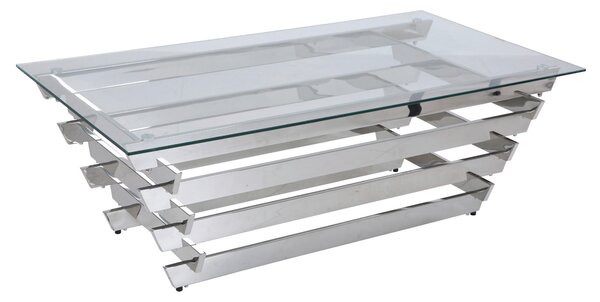 KONFERENČNÝ STOLÍK, číra, strieborná, sklo, 130/70/45 cm Livetastic - Stolíky do obývačky, Online Only