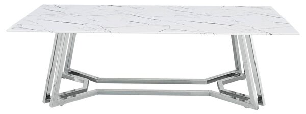 KONFERENČNÝ STOLÍK, biela, chrómová, kov, sklo, 110/60/40 cm Livetastic - Stolíky do obývačky, Online Only