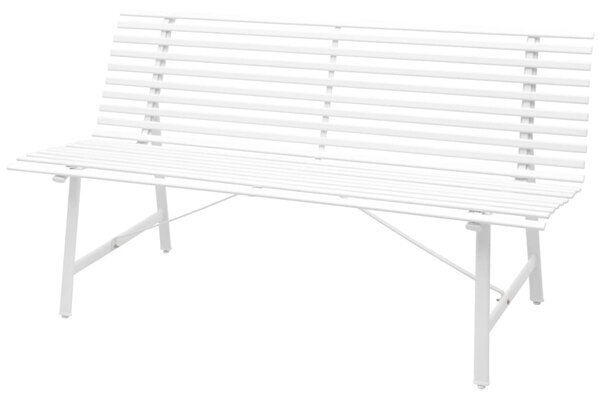 Záhradná lavička 150 cm, oceľ, biela