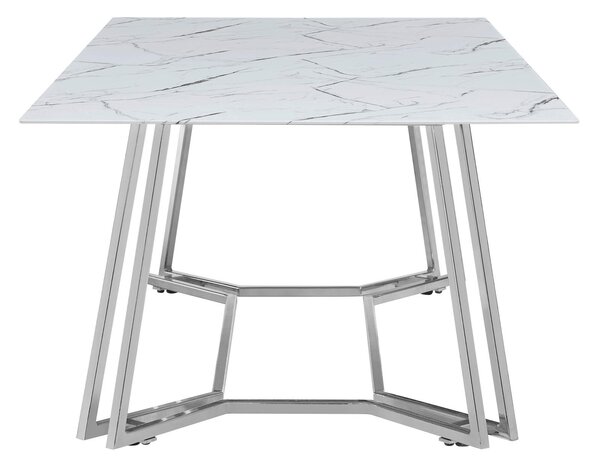 KONFERENČNÝ STOLÍK, biela, chrómová, kov, sklo, 110/60/40 cm Livetastic - Stolíky do obývačky, Online Only
