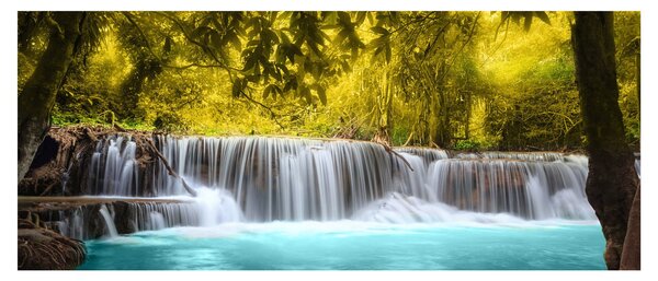Obraz - Vodopád, s jasnými farbami (120x50 cm)