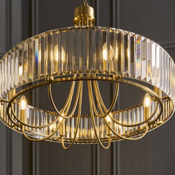 Endon 119611 - Luster na reťazi VISCONTI 8xE14/6W/230V mosadz