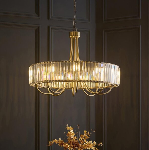 Endon 119611 - Luster na reťazi VISCONTI 8xE14/6W/230V mosadz