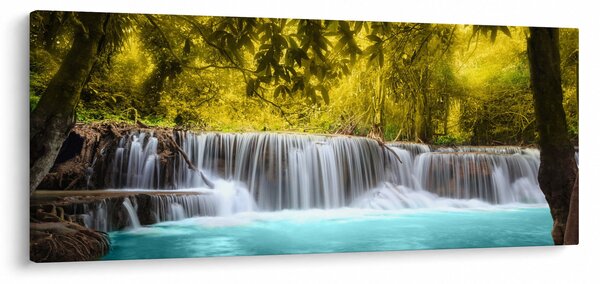 Obraz - Vodopád, s jasnými farbami (120x50 cm)