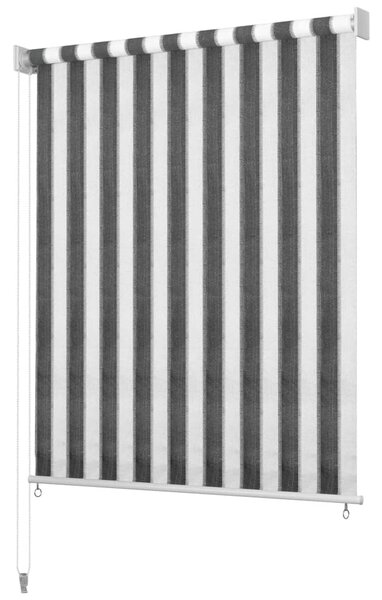 Vonkajšia zatemňovacia roleta, 100x230 cm, antracitové a biele pásiky