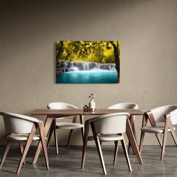 Obraz - Vodopád, s jasnými farbami (90x60 cm)