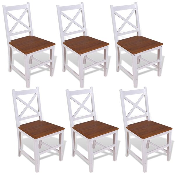 Jedálenské stoličky, 6 ks, masívne teakové a mahagónové drevo