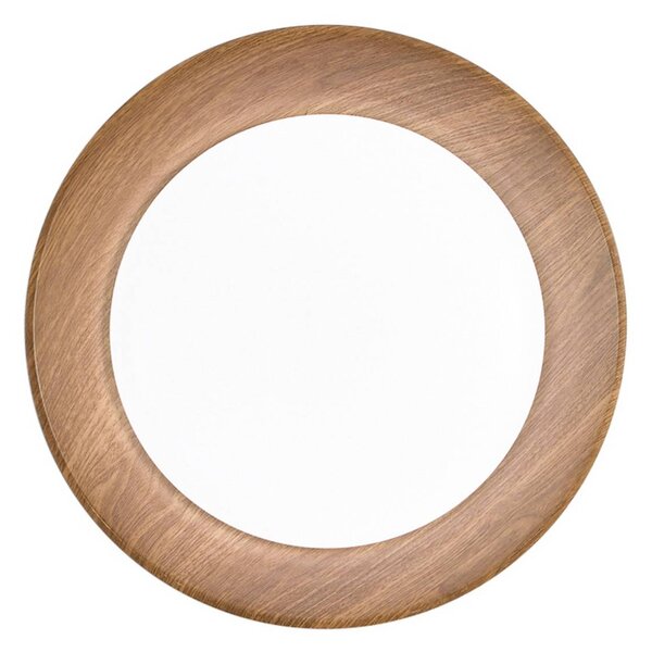 Stropné LED svetlo Arka, Ø 40 cm, čierna/drevený vzhľad, kov, Čierna, Obývacia izba / jedáleň, kov, Moderný, Závesné svietidlo