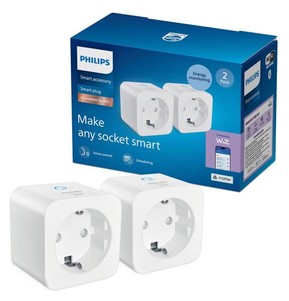 Philips - SADA 2x inteligentné zásuvky SCHUKO 2300W Wi-Fi
