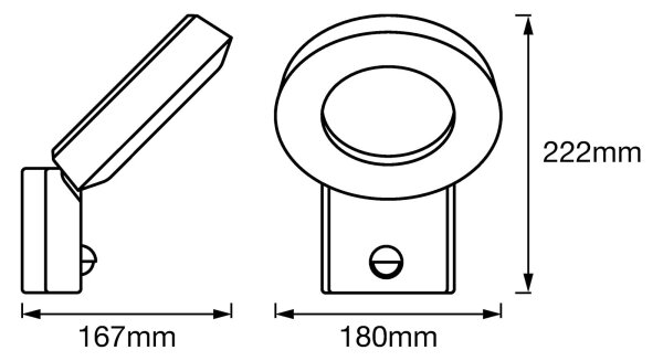 Ledvance - LED Vonkajšie nástenné svietidlo so senzorom LOOP 1xLED/12W/230V IP44