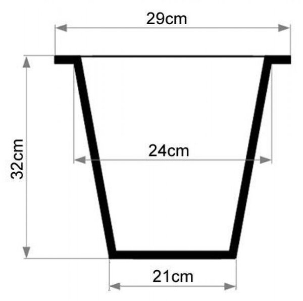 2-set hranatých plastových vložiek so samozavlažovacím setom, 32*29*29 cm, čierny