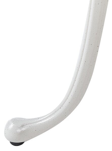 Záhradný bistro stolík krémová biela hliníkový okrúhly 61 cm vonkajší stôl vintage dizajn