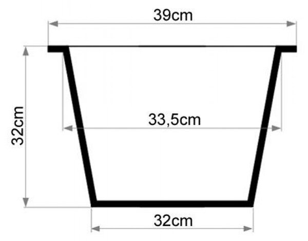 Plastová hranatá vnútorná vložka, 32*39*39 cm, so zavlažovacím setom, čierna