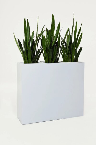 Kvetináč ELEMENTO, sklolaminát, šírka 88 cm, biely mat