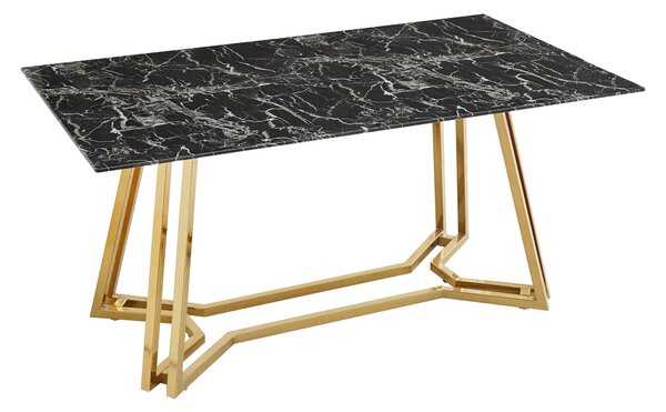 JEDÁLENSKÝ STÔL, čierna, zlatá, 160/90/76 cm MID.YOU - Stoly, Online Only