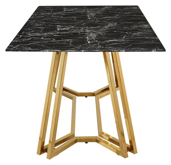 JEDÁLENSKÝ STÔL, čierna, zlatá, 160/90/76 cm MID.YOU - Stoly, Online Only