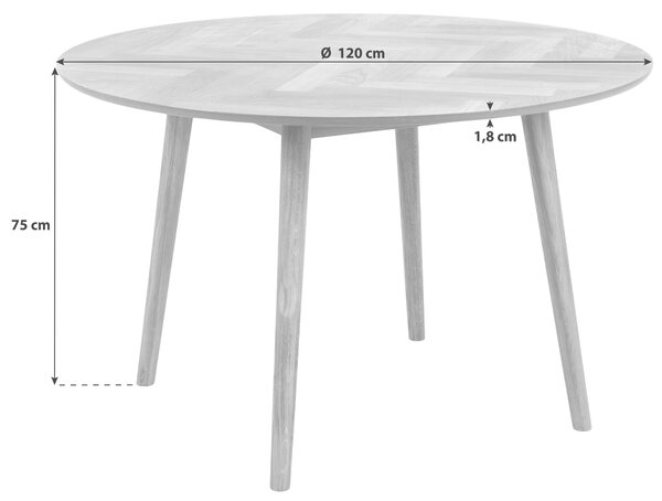 JEDÁLENSKÝ STÔL, dub, farba duba, 120/120/75 cm MID.YOU - Stoly, Online Only