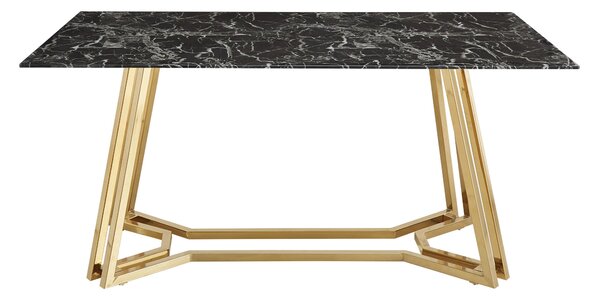 JEDÁLENSKÝ STÔL, čierna, zlatá, 160/90/76 cm MID.YOU - Stoly, Online Only