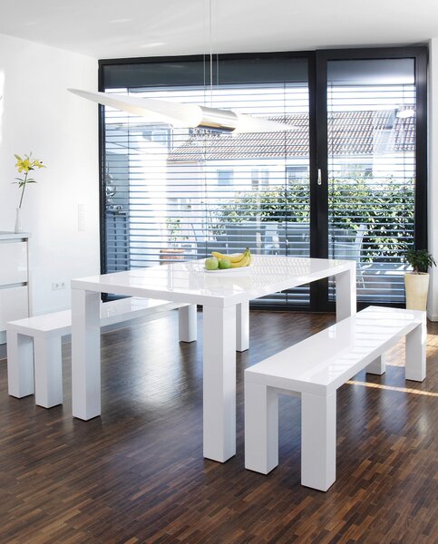 JEDÁLENSKÝ STÔL, biela s vysokým leskom, 140/90/76 cm MID.YOU - Online Only jedálne, Online Only