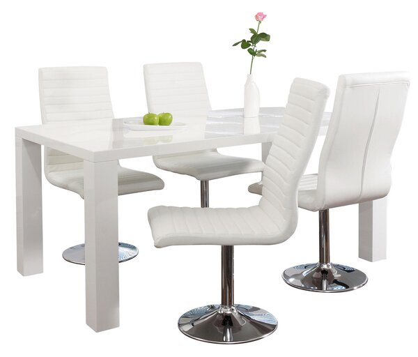 JEDÁLENSKÝ STÔL, biela s vysokým leskom, 140/90/76 cm MID.YOU - Online Only jedálne, Online Only