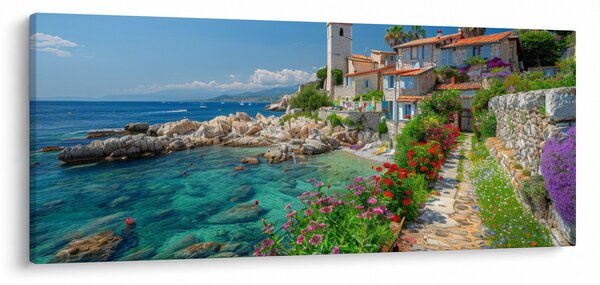 Obraz - Malebné pobrežie dediny (120x50 cm)