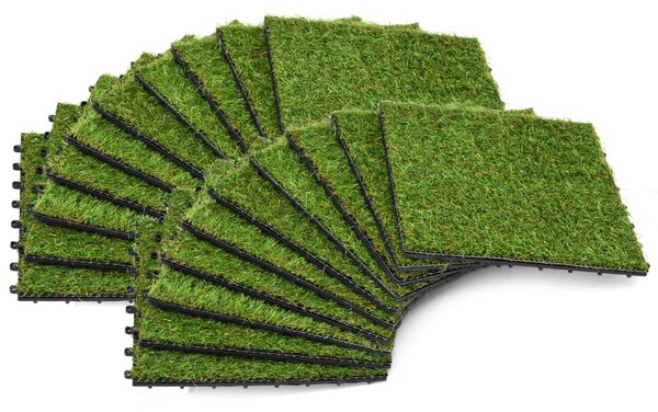 Umelý trávnik, 20 dlaždíc, 30x30 cm, zelený
