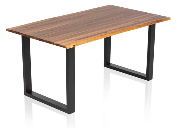 JEDÁLENSKÝ STÔL, akácia, čierna, koňaková, 120/80/77 cm MID.YOU - Stoly, Online Only