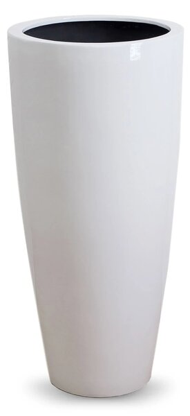 Kvetináč CITY, sklolaminát, výška 80 cm, biely lesk