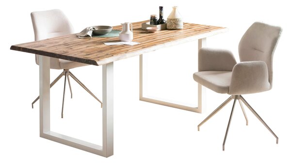 JEDÁLENSKÝ STÔL, akácia, prírodná farba, biela, 160/90/75 cm MID.YOU - Online Only jedálne, Online Only