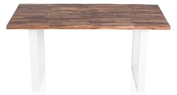 JEDÁLENSKÝ STÔL, akácia, prírodná farba, biela, 140/80/75 cm MID.YOU - Online Only jedálne, Online Only