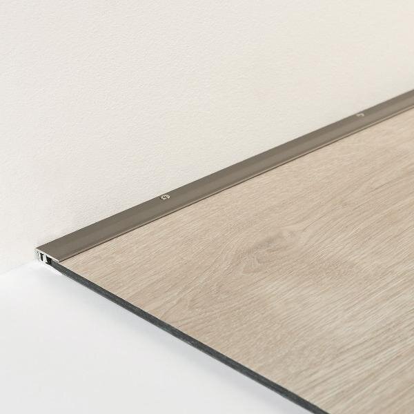 Parador End profile in aluminium for Design flooring coverings Stainless steel, floor coverings 4-9 mm stainless steel 1744331 1000x22x7 mm