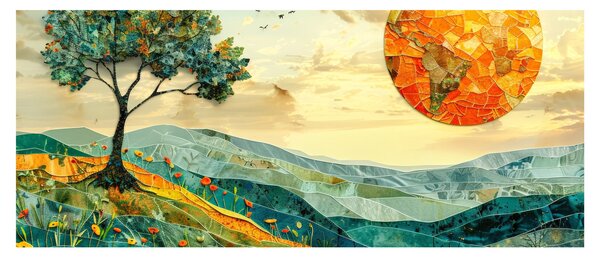 Obraz - Ilustrácia krajiny (120x50 cm)