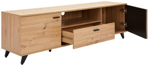 NÍZKA KOMODA, čierna, farba duba, 170/40/49 cm MID.YOU - Online Only drobný nábytok, Online Only