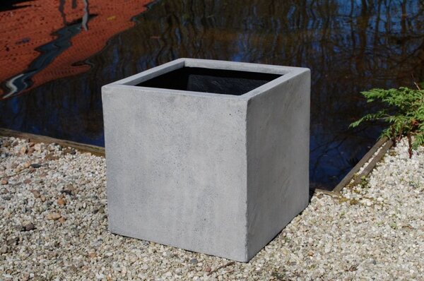 Kvetináč BLOCK, sklolaminát, 30x30x30 cm, betón design