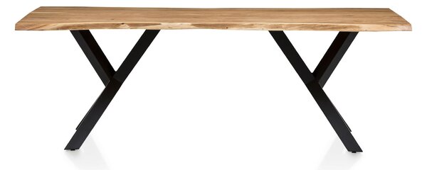 JEDÁLENSKÝ STÔL, akácia, prírodná farba, čierna, 200/100/76,5 cm P & B - Stoly, Online Only