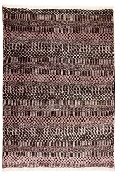 Diamond Carpets India , Ručne viazaný kusový koberec Diamond DC-MCN Black / rust, 120x170, červená, chodba / predsieň