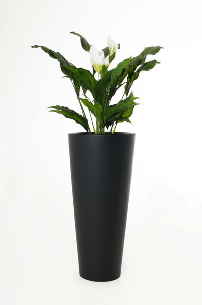 Kvetináč RONDO CLASSICO, sklolaminát, výška 80 cm, antracit