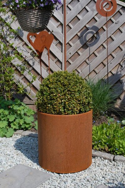 Kvetináč NEW RONDO, corten, Ø 40 cm, hnedý